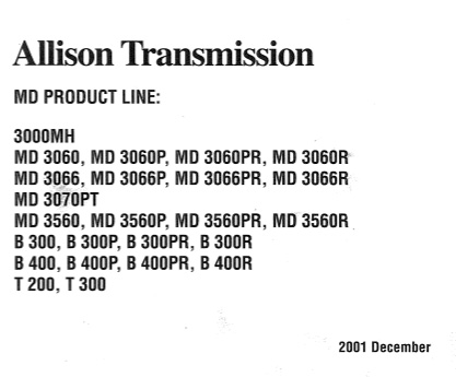 Allison Service Manual MD Product