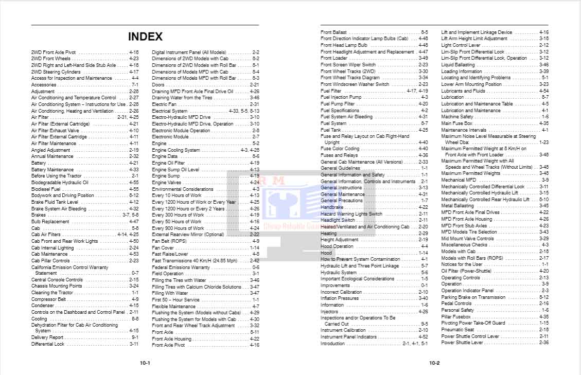Case Tractor JX1060C Operators Manual