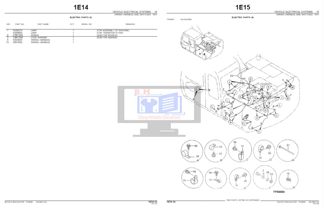 EX110-5 Excavator parts