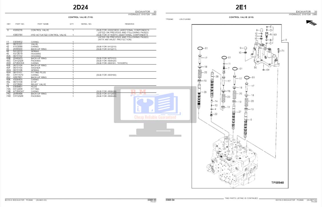EX110-5 Parts Manual