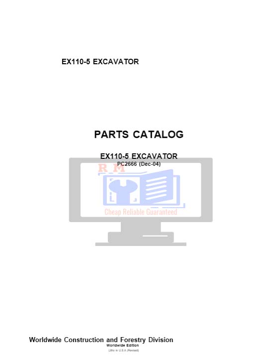 Hitachi EX110-5 Excavator Parts Manual