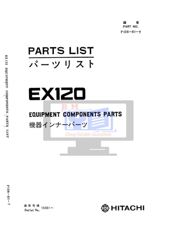 Hitachi EX120-1 Excavator Parts