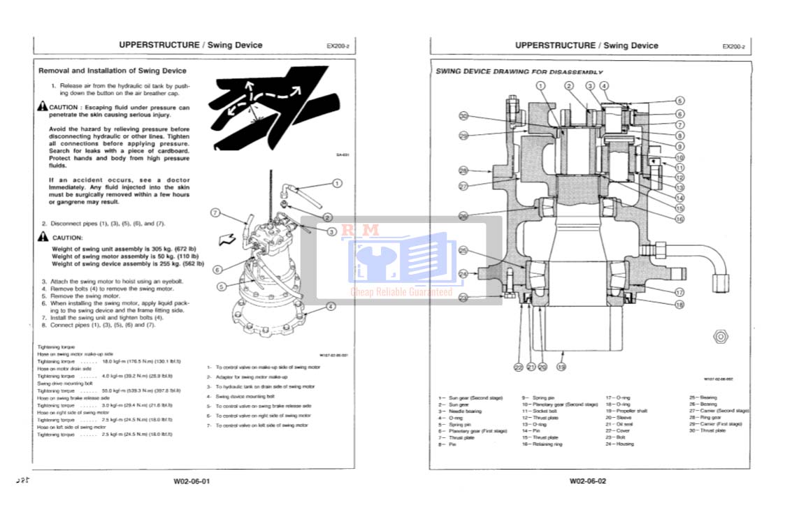 Hitachi EX200-2 Excavator Workshop Manual - Image 2