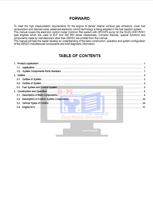 Isuzu 4HK1 6HK1 Engine Common Rail System Service Manual - Image 3