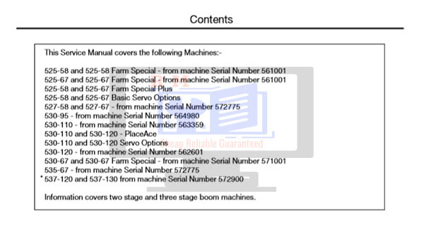 JCB 500 Series Workshop Manual