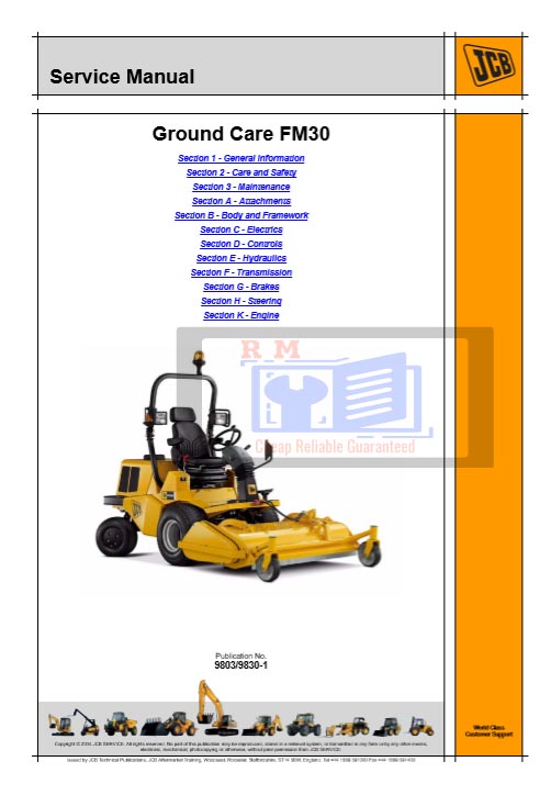 JCB FM30 Ground Care Service Manual
