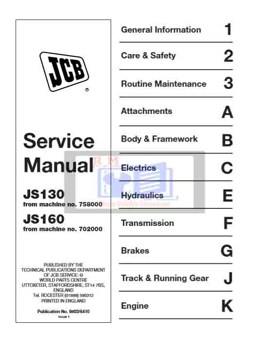 JCB JS130 Service Manual