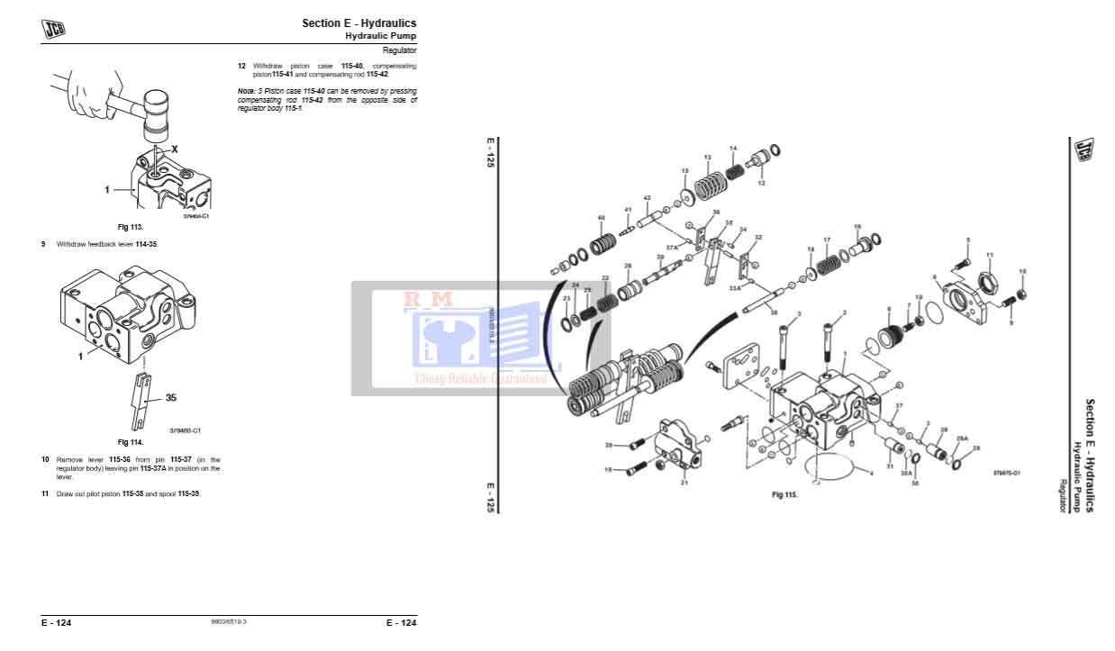 JCB JS210 Excavator Service Manual