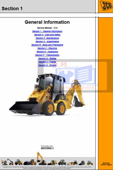 JCB Loader 1CX Workshop Manual