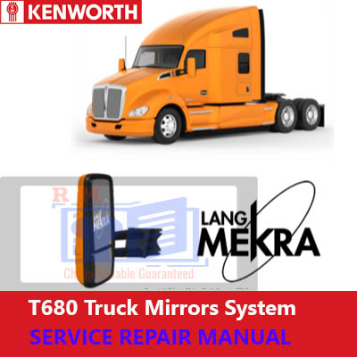 Kenworth T680 truck mirror system service repair manual cover featuring detailed diagrams and instructions for maintenance