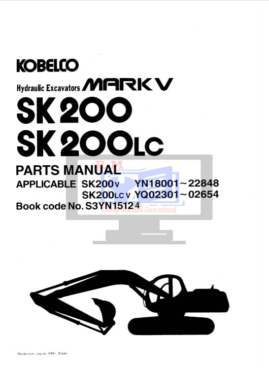 Kobelco SK200 Parts Manual