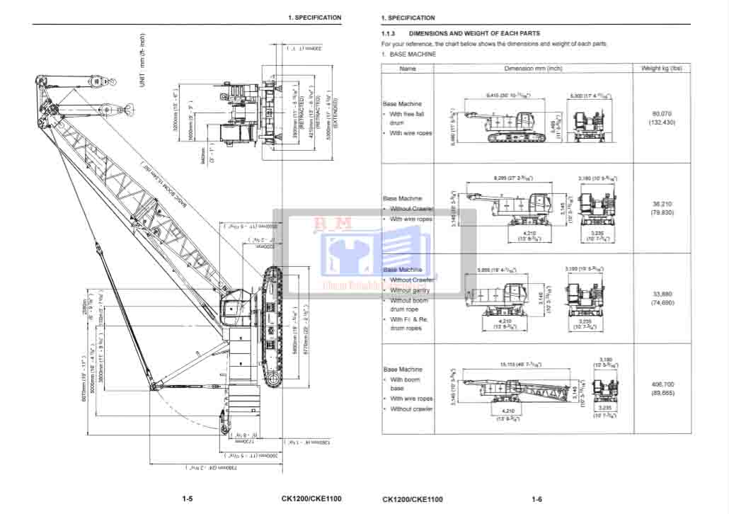 Kobelco CKE1100 Kobelco CK1200 Crawler Crane Workshop Manual - Image 4