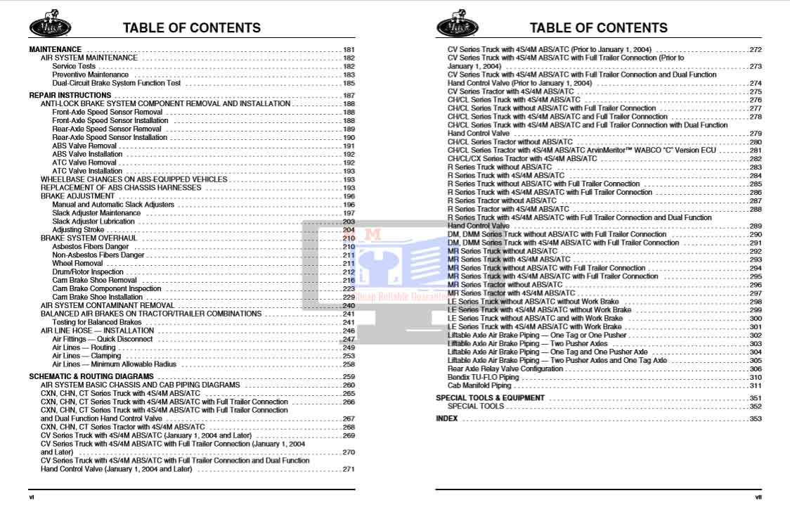 Mack Truck Brakes System Service Manual