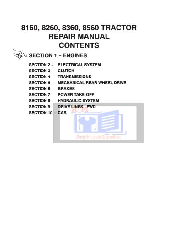 New Holland 8260 Workshop Repair Manual