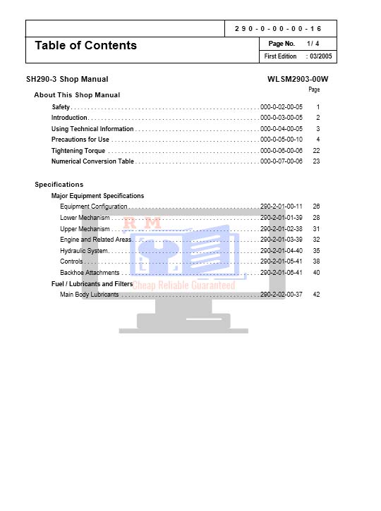 Sumitomo SH290-3 Shop Manual