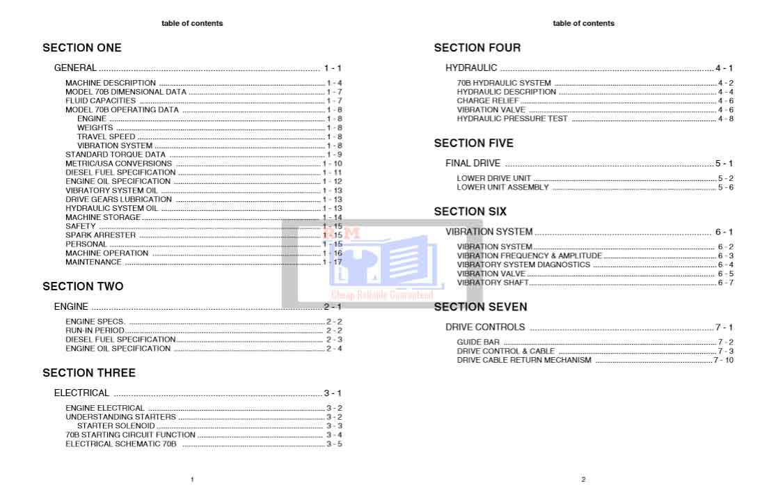 JCB Vibromax 70B Roller Service Repair Manual - Image 3