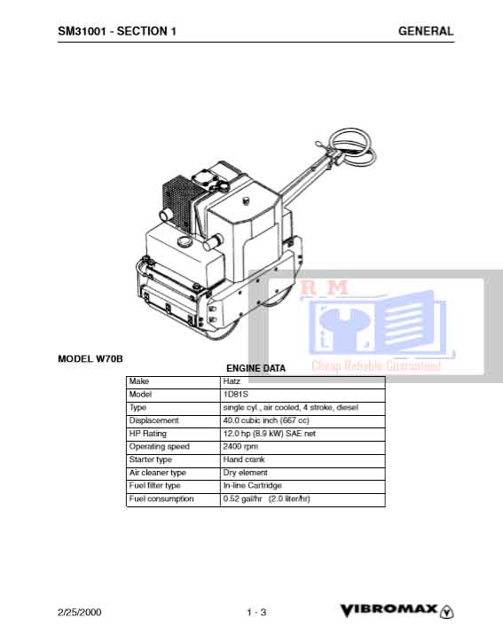 Vibromax Roller 70b repair manual