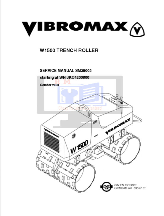 JCB Vibromax W1500 TRENCH ROLLER Service Repair Manual - Image 2