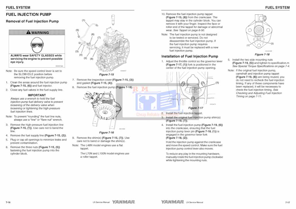 Yanmar L100N Engine Service Manual