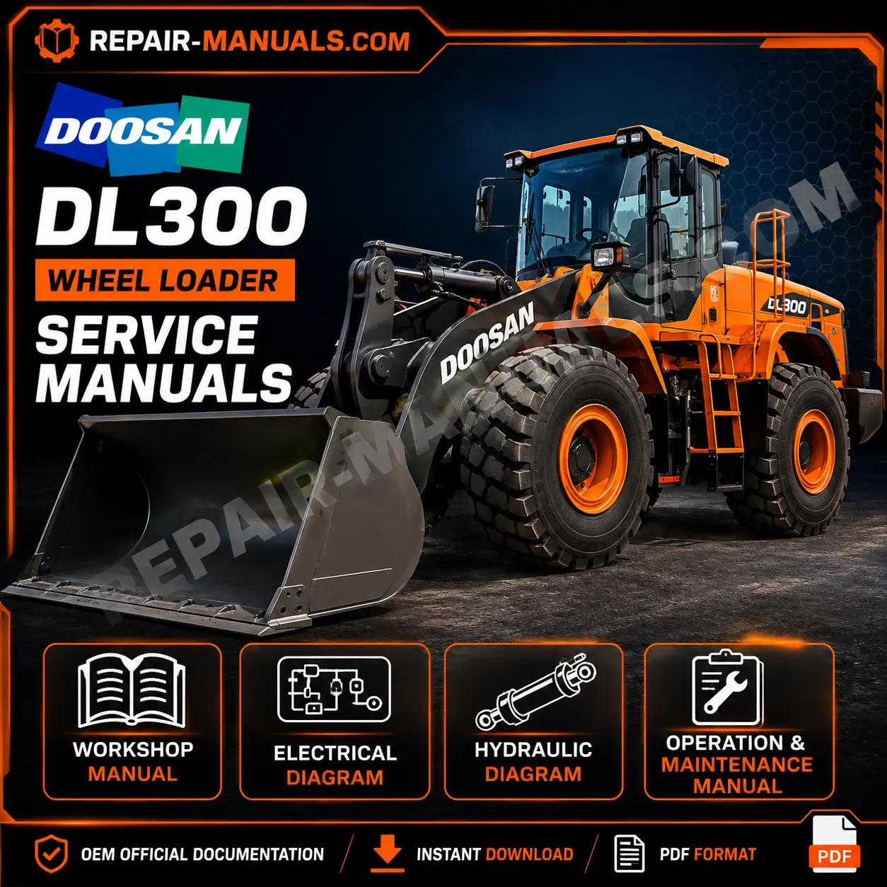 Doosan DL300 Wheel Loader Service Repair Manual Collection PDF Download