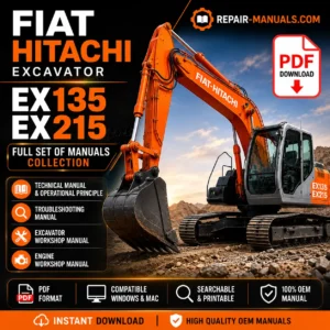 Complete manual collection for Fiat Hitachi Excavator EX135 and EX215, including user instructions and troubleshooting tips