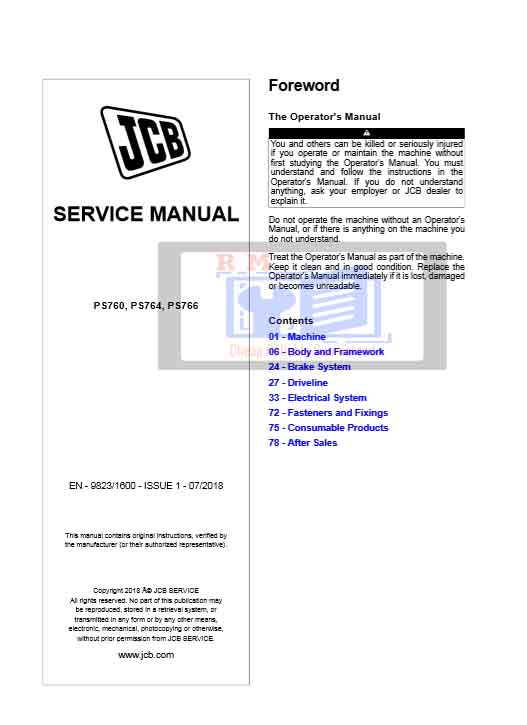 JCB PS760 PS764 PS766 Transmission