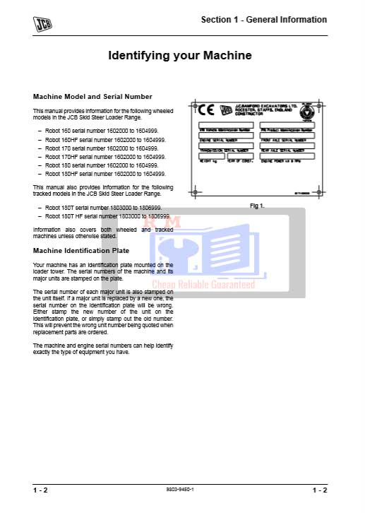 JCB Robot 160 Service Manual