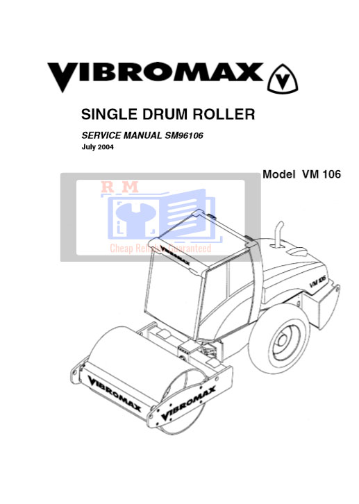 JCB Vibromax VM106 Single Drum Roller Service Repair Manual - Image 2