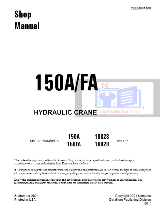 komatsu workshop manual