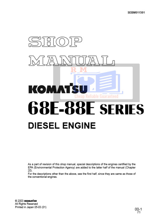 Komatsu 68E-88E Diesel Engine Workshop Manual - Image 2