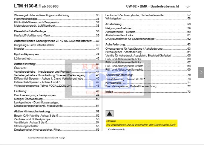 Liebherr 1130-5.1 Crane Repair Manual