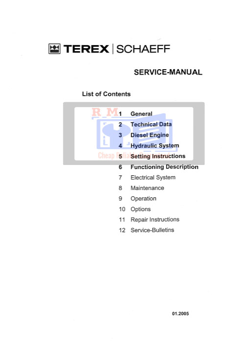 Terex SKL834 Loader Service Manual