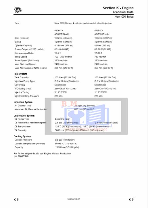 jcb 411B ZX Service Repair Manual