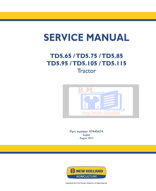 New Holland TD5.105, TD5.115, TD5.65, TD5.75, TD5.85, TD5.95 Service Repair Manual - Image 2
