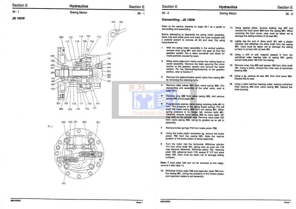 JCB JS130W service manual