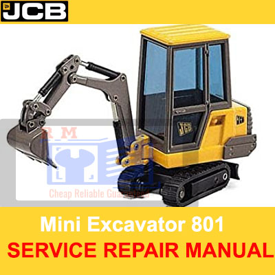 JCB 801 Mini Excavator Service Repair Manual, highlighting the model with diagrams for effective service and maintenance