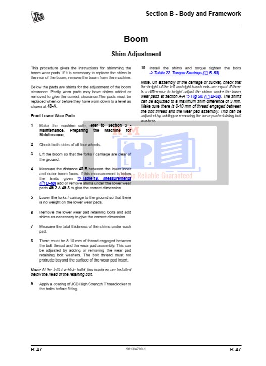 JCB TM320 repair manual