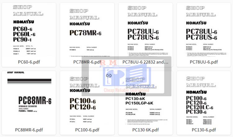 Komatsu Excavator PC -6 Workshop Manuals Collection - Image 3