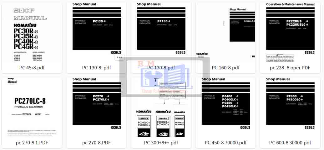 Komatsu Excavator PC -8 Workshop Manuals Collection - Image 3