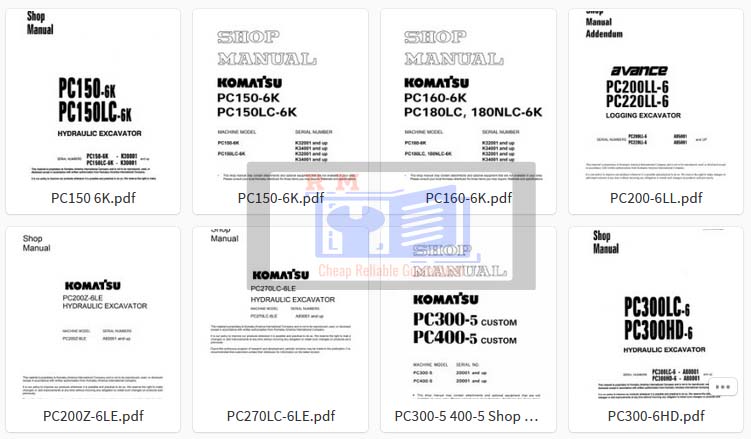Komatsu Excavator PC -6 Workshop Manuals Collection - Image 4