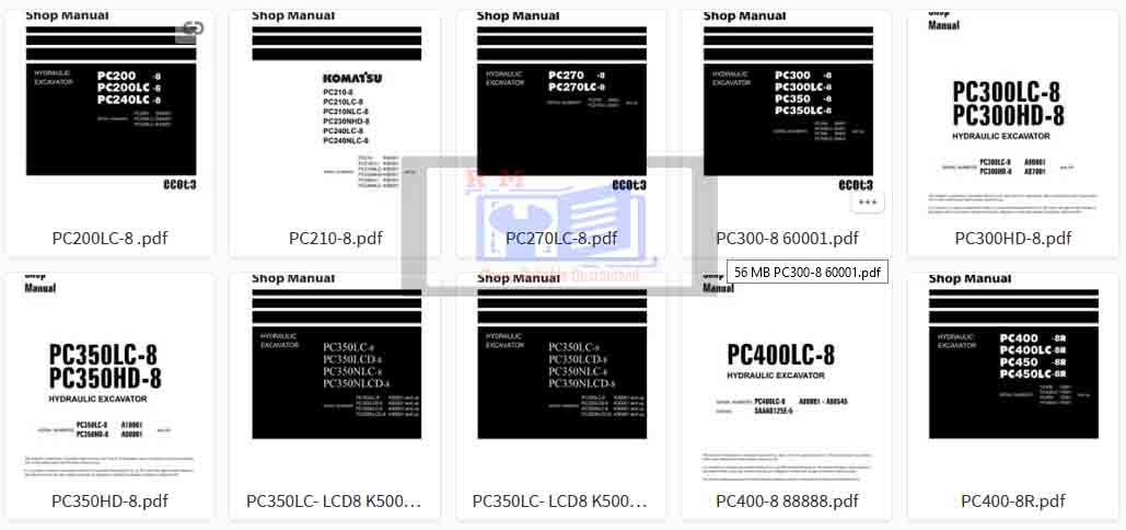 Komatsu Excavator PC -8 Workshop Manuals Collection - Image 5