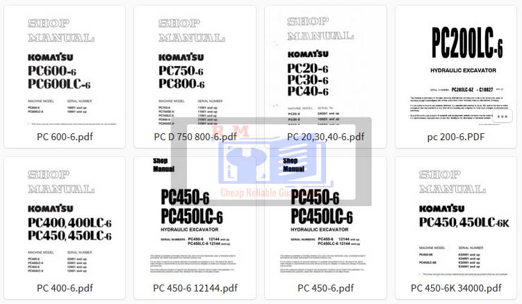 Komatsu Excavator PC -6 Workshop Manuals Collection - Image 7