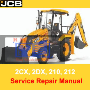 Service repair manual for JCB 2CX, 2DX, 210, and 212 backhoe loaders, detailing maintenance and repair procedures