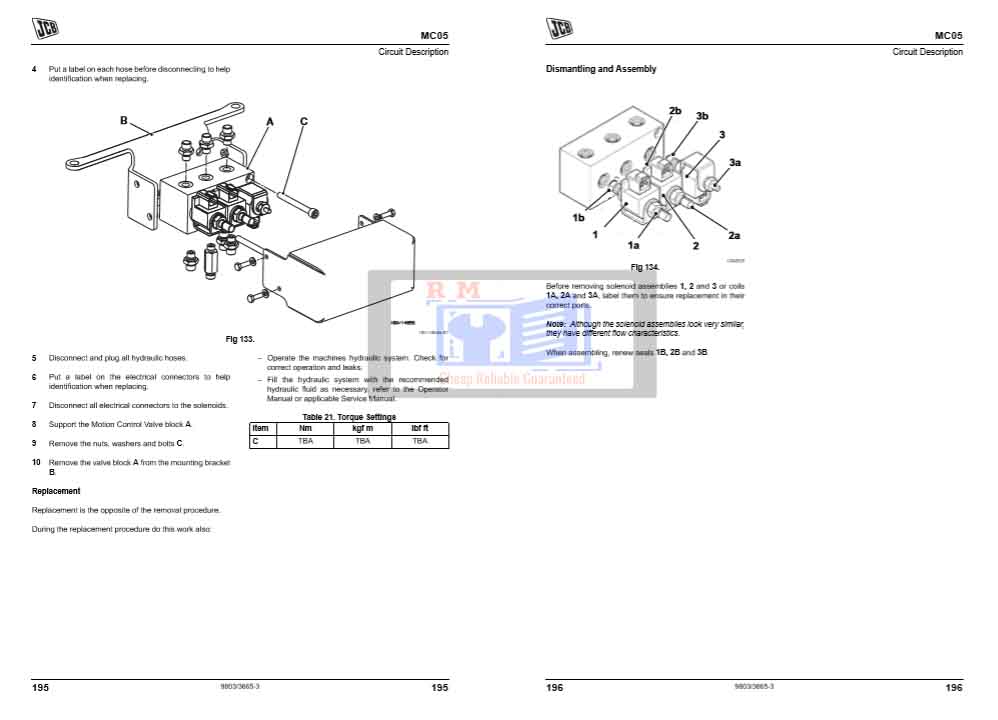 JCB LCS, LC1, LC4, LC2, LC3, LC5, MC05, MC06 Load Control Supplement Service Repair Manual - Image 6