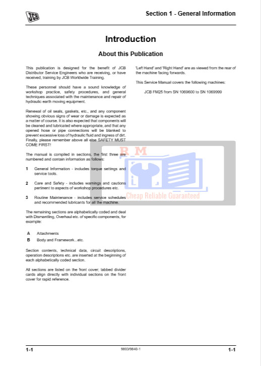 JCB Ground Care FM25 Service Repair Manual - Image 3