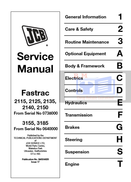 JCB Fastrac 2115, JCB Fastrac 2125, JCB Fastrac 2135, JCB Fastrac 2140, JCB Fastrac 2150 Service Repair Manual - Image 2