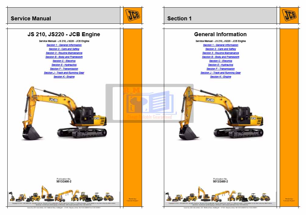 JCB JS210, JCB JS220 Excavators Engine Service Repair Manual - Image 2