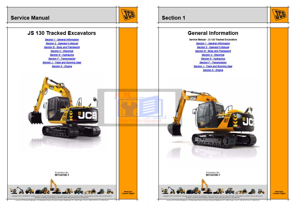 JCB JS130 Excavator Service Repair Manual - Image 2