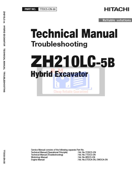 Hitachi ZH210LC-5B Hybrid Excavator Technical Troubleshooting Manual - Image 3
