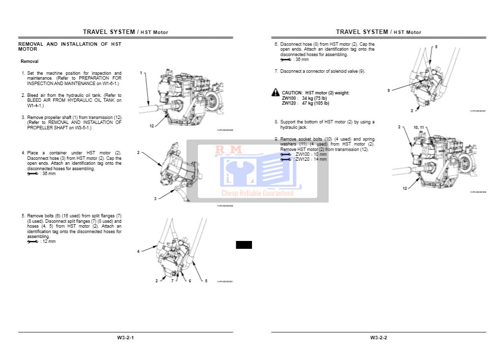 Hitachi ZW 100 Wheel Loader Workshop Manual and Diagrams - Image 4